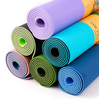 Non-Slip Yoga Mat With Position Line