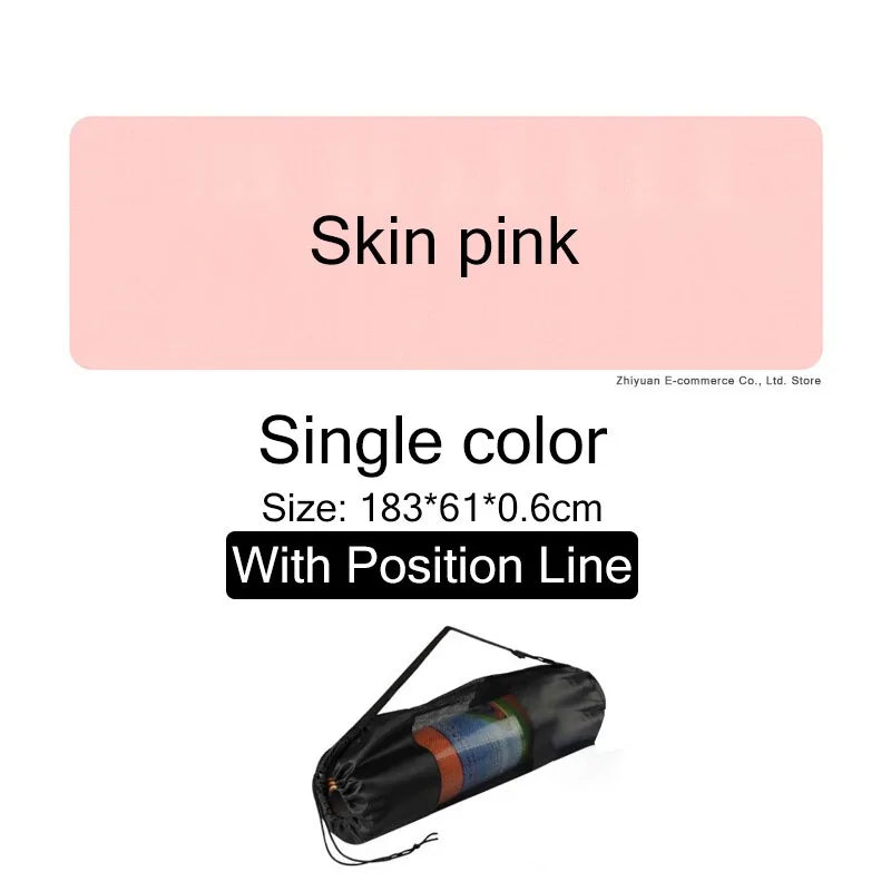 Non-Slip Yoga Mat With Position Line