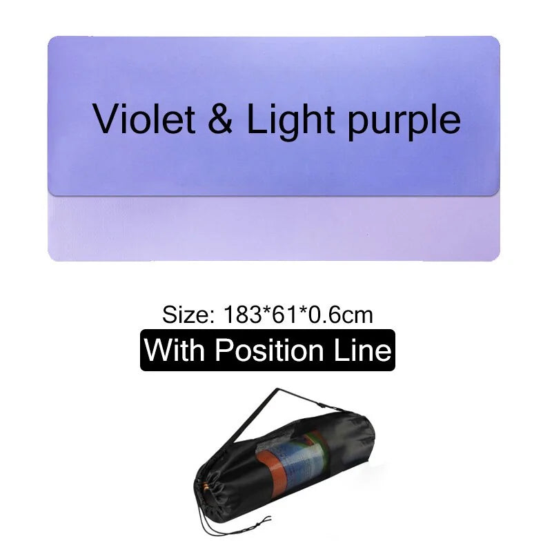 Non-Slip Yoga Mat With Position Line