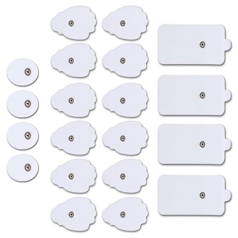 Set of white adhesive patches on a white background