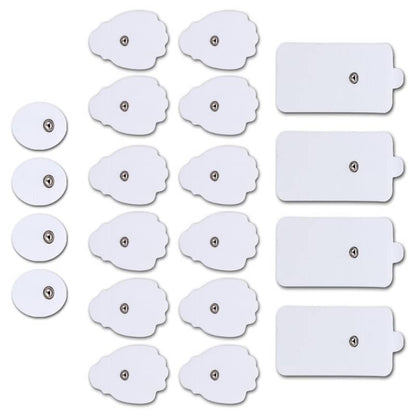 Set of white adhesive patches on a white background