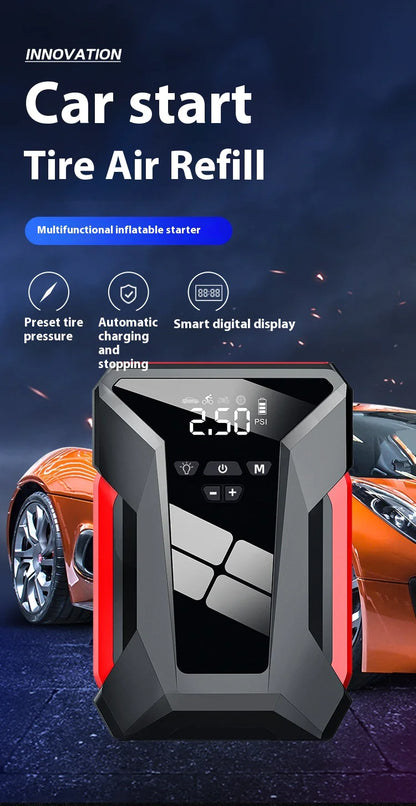 All-in-One 12V Emergency Car Power Bank & Inflatable Jump Starter