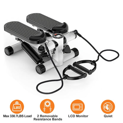 Mini Stair Stepper with Resistance Bands & LCD