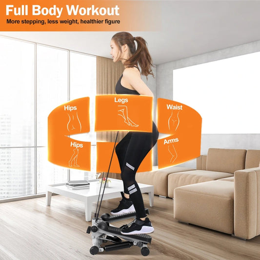 Mini Stair Stepper with Resistance Bands & LCD