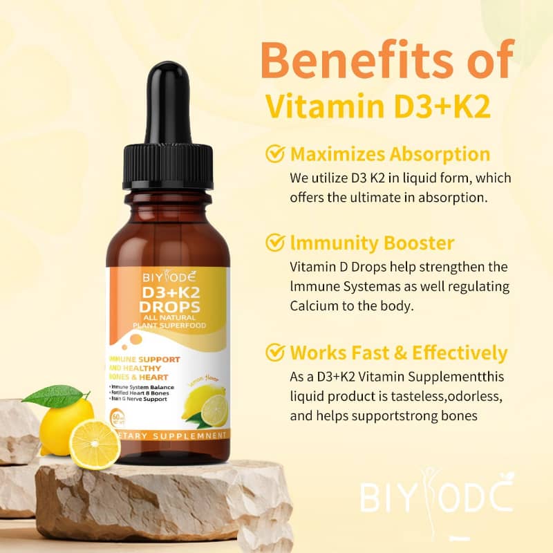 Vitamin D3 & K2 Drops – Bone, Heart & Immune Support