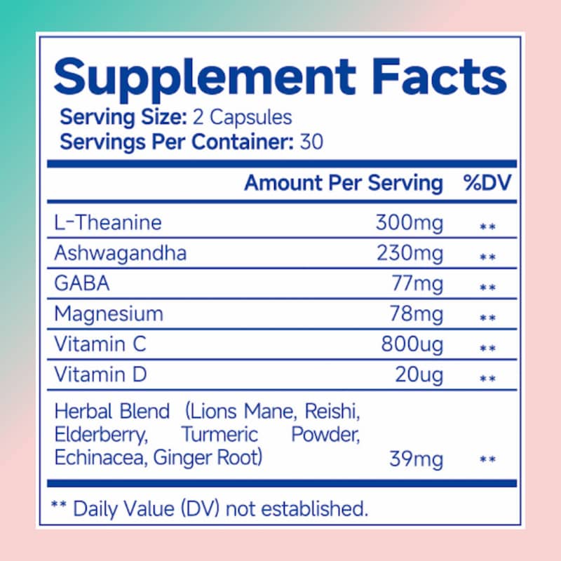 Ashwagandha & L-Theanine Capsules – Calm, Focus & Stress Relief for Women