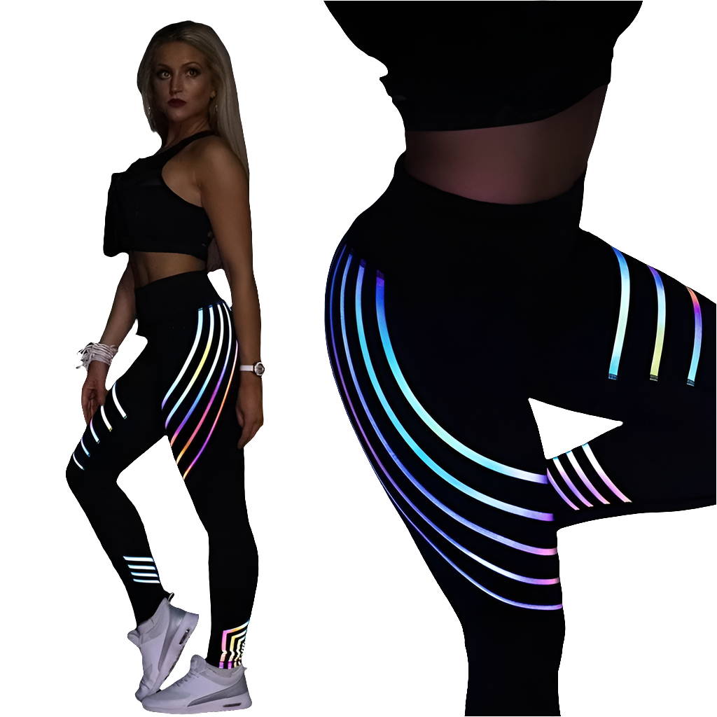 Kaminsky New Woman Fitness Leggings: High Elastic Shine Workout Pants