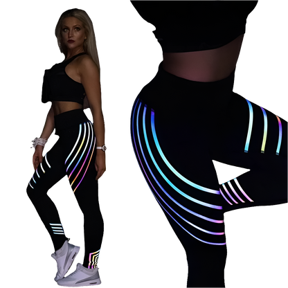 Kaminsky New Woman Fitness Leggings: High Elastic Shine Workout Pants