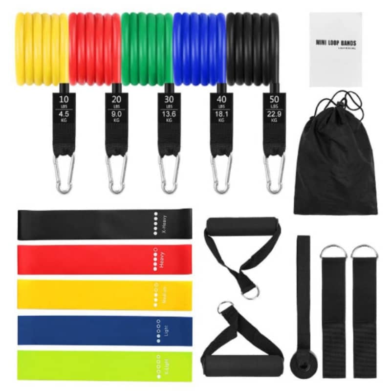 Latex Resistance Tube Band Set – 17-Piece Pull Rope Kit for Home & Gym