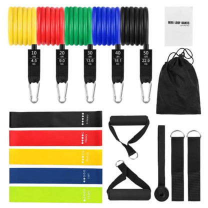 Latex Resistance Tube Band Set – 17-Piece Pull Rope Kit for Home & Gym