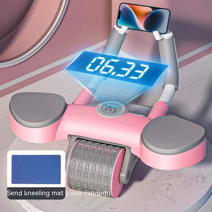 Pink. Auto-Rebound Ab Wheel – Abdominal Roller with Elbow Support