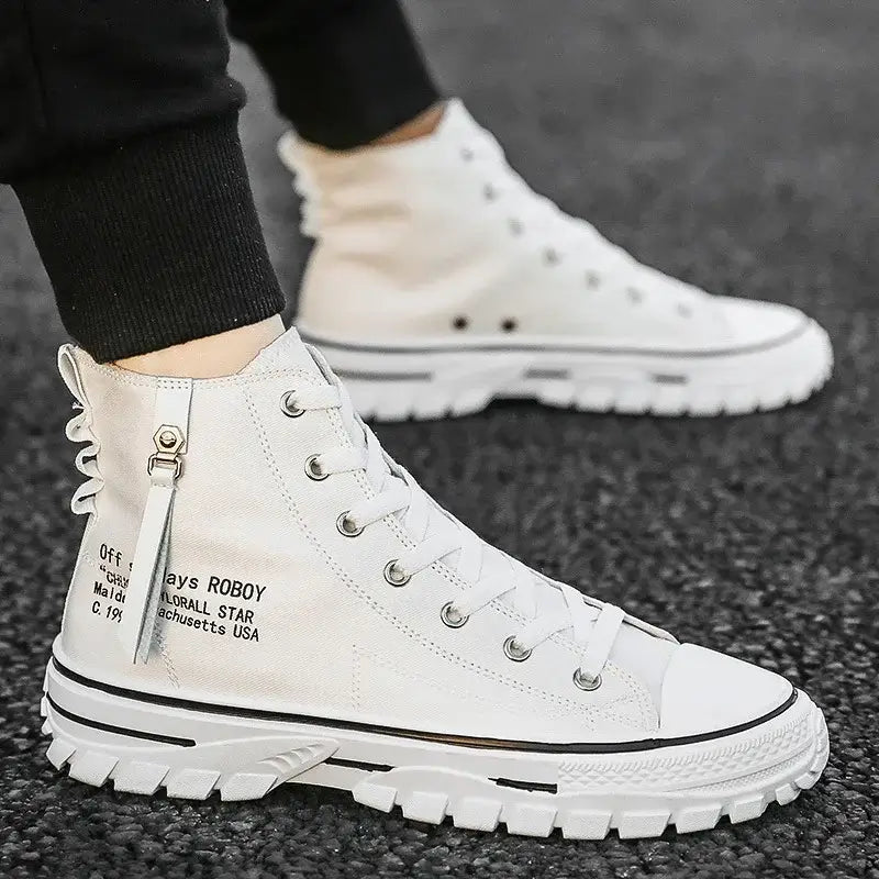 Canvas Board Shoes with Breathable Thick Sole - Gaobang Men's Casual Shoes - Hi Fitness Gym Crop Tank Top Leggings Set - Hi Fitness