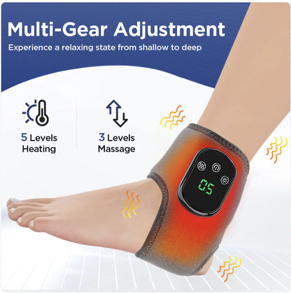 Rechargeable Heated Ankle Brace with Vibration Massage