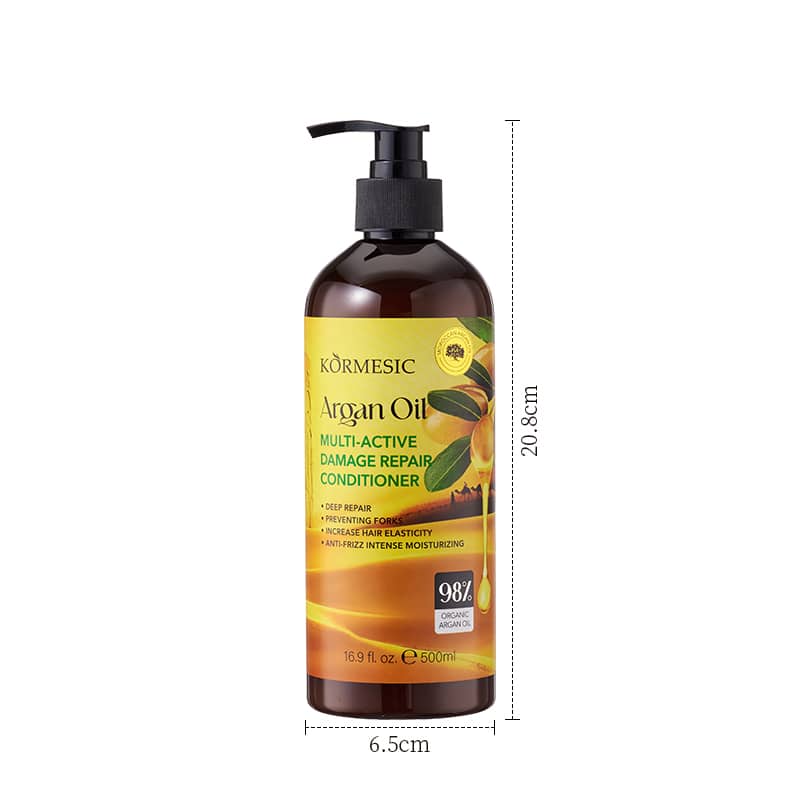 Kormesic Argan Oil conditioner bottle with pump on a white background