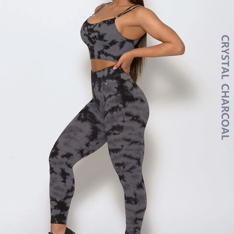 Seamless Tie-Dye Yoga Set – Bra & Pants