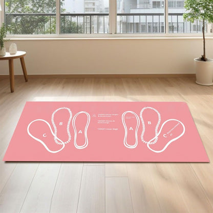 Simple Solid Color Pilates Squat Fitness Diatomaceous Earth Floor Mat With Footprints - Hi Fitness Gym Crop Tank Top Leggings Set - Hi Fitness