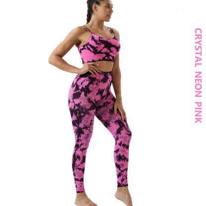Seamless Tie-Dye Yoga Set – Bra & Pants