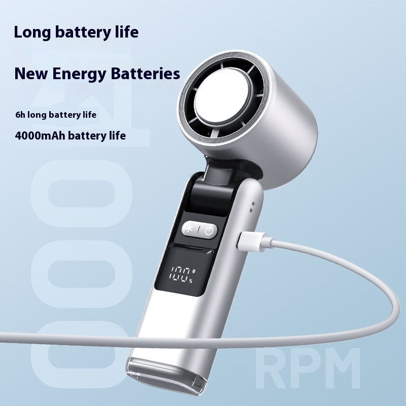 Portable USB Handheld Fan with Digital Display