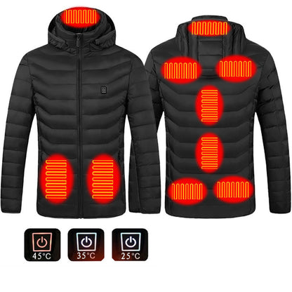 Winter Heated Jacket USB Electric Cotton Coat Zip-up Heater Thermal Clothing Heating Vest For Men - Hi Fitness Gym Crop Tank Top Leggings Set - Hi Fitness