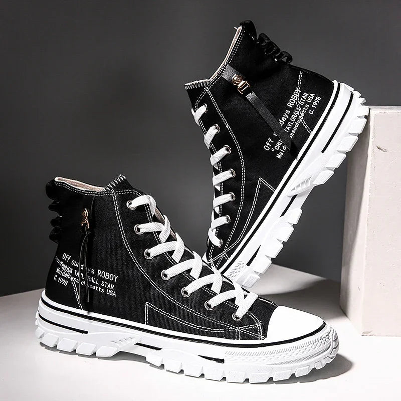 Canvas Board Shoes with Breathable Thick Sole - Gaobang Men's Casual Shoes - Hi Fitness Gym Crop Tank Top Leggings Set - Hi Fitness