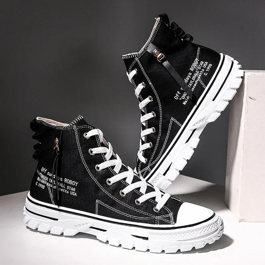 Canvas Board Shoes with Breathable Thick Sole - Gaobang Men's Casual Shoes - Hi Fitness Gym Crop Tank Top Leggings Set - Hi Fitness