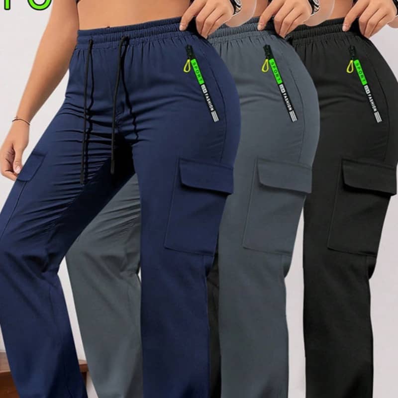 Women's Retro Large Pocket Casual Pants