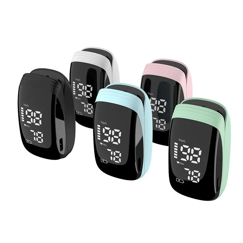Assorted digital pulse oximeters with LED display for fitness and health monitoring