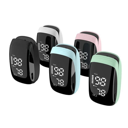 Assorted digital pulse oximeters with LED display for fitness and health monitoring
