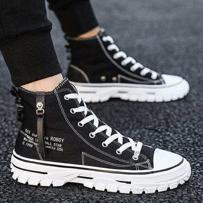 Canvas Board Shoes with Breathable Thick Sole - Gaobang Men's Casual Shoes - Hi Fitness Gym Crop Tank Top Leggings Set - Hi Fitness
