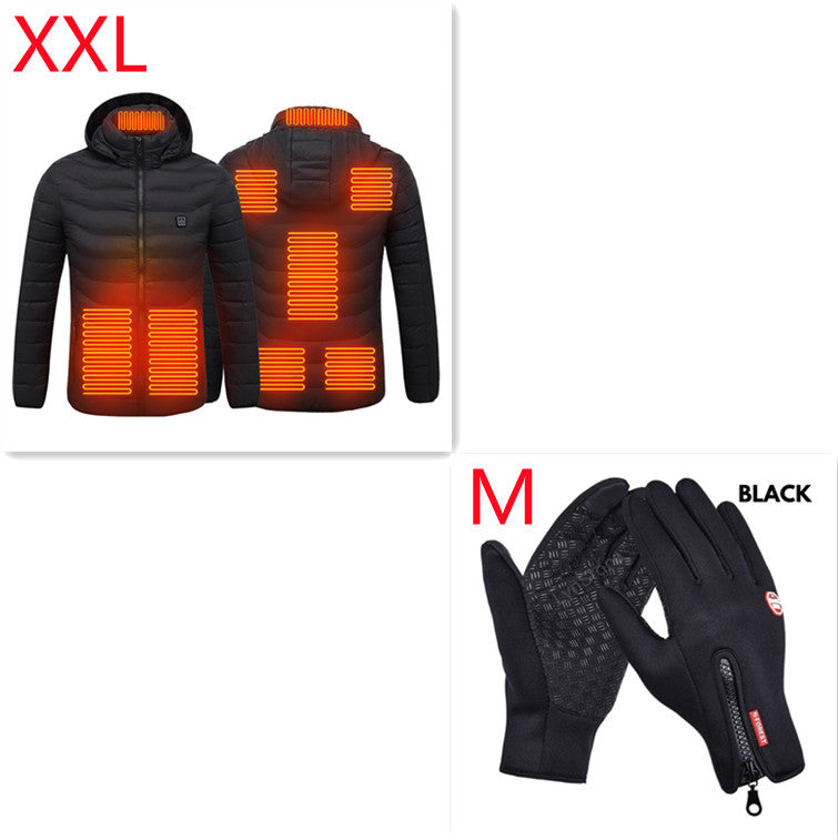 Winter Heated Jacket USB Electric Cotton Coat Zip-up Heater Thermal Clothing Heating Vest For Men - Hi Fitness Gym Crop Tank Top Leggings Set - Hi Fitness