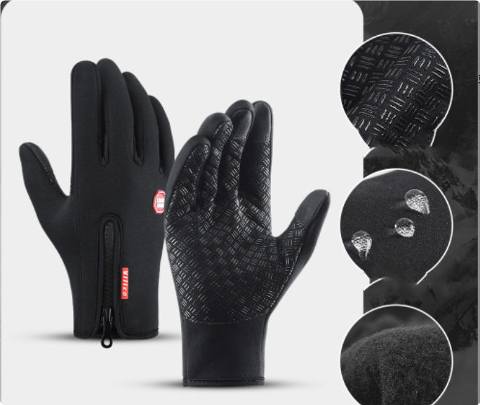 Winter Gloves Touch Screen Riding Motorcycle Sliding Waterproof Sports Gloves With Fleece - Hi Fitness Gym Crop Tank Top Leggings Set - Hi Fitness
