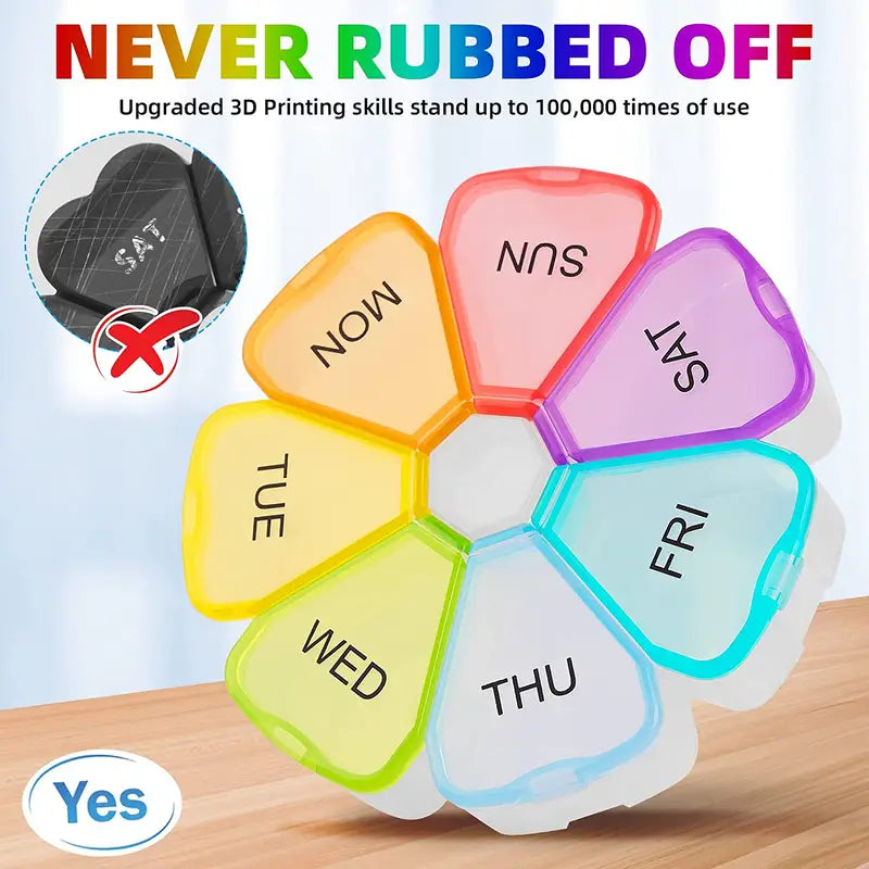 Weekly Pill Storage Box for Vitamins and Supplements