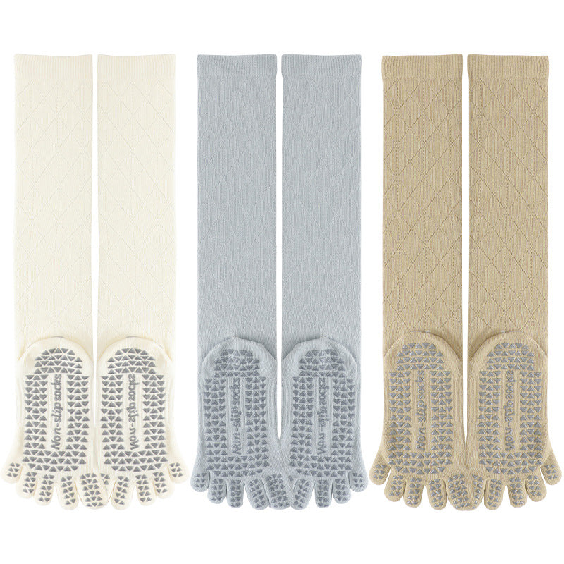 Non-slip Long Stockings Fitness Yoga Pilates Five-finger Sports Socks Women - Hi Fitness Gym Crop Tank Top Leggings Set - Hi Fitness