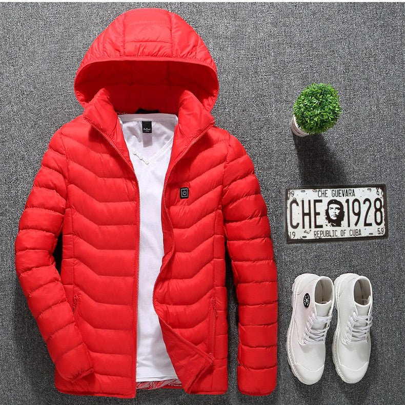 Winter Heated Jacket USB Electric Cotton Coat Zip-up Heater Thermal Clothing Heating Vest For Men - Hi Fitness Gym Crop Tank Top Leggings Set - Hi Fitness