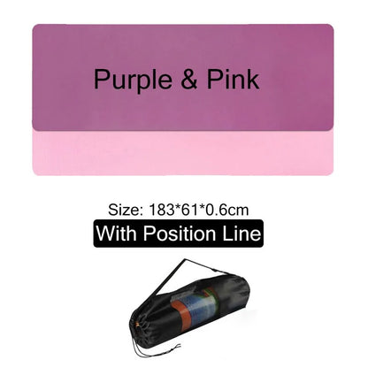 Non-Slip Yoga Mat With Position Line