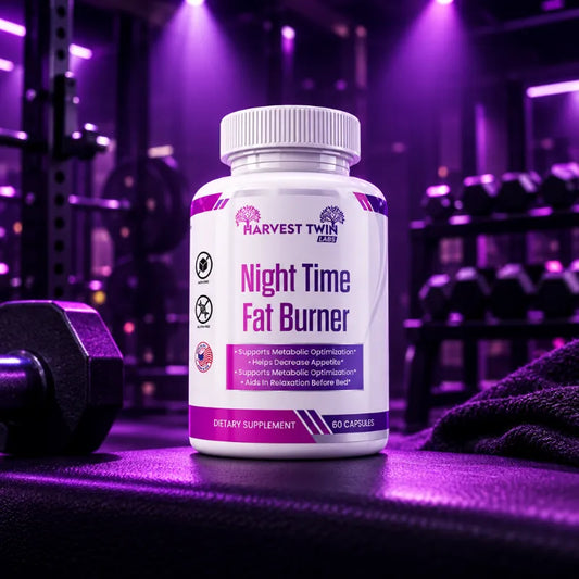 Night Time Fat Burner 60 Capsules by Harvest Twin Labs – supports metabolic optimization, appetite control and relaxation before bed – sugar-free, GMO-free dietary supplement
