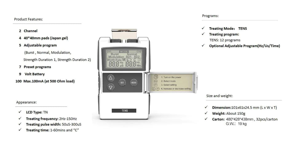 CE-Certified TENS Physiotherapy Instrument/Novelty & Special Use - Hi Fitness Gym Crop Tank Top Leggings Set - Hi Fitness